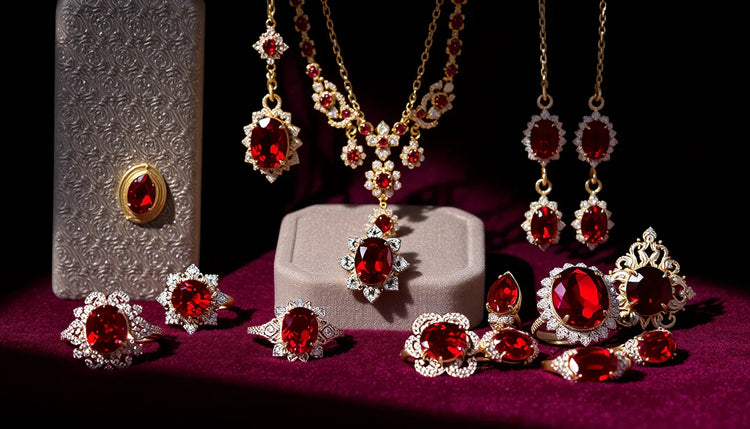 Enchanting Red Jewels in 14k White Gold and Sterling Silver