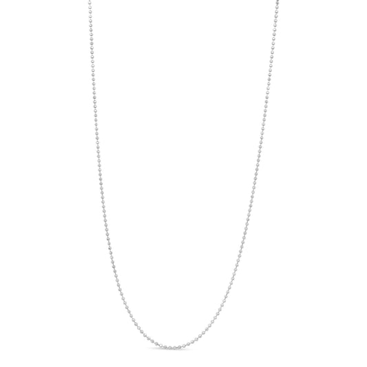 .925 Sterling Silver 0.7mm Slim and Dainty Unisex 18" Inch Ball Bead Chain Necklace