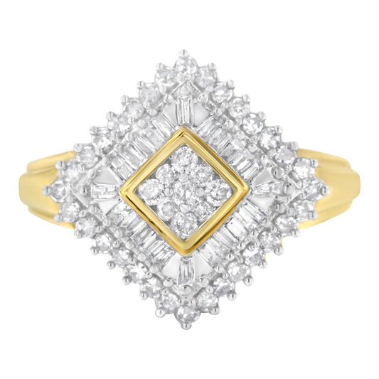 10K Yellow Gold Diamond Ballerina Ring (1 Cttw I-J Color I1-I2 Clarity)