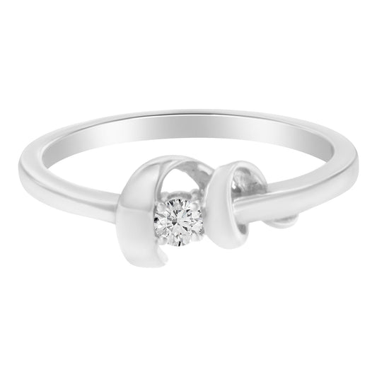 10K White Gold Diamond Promise Ring (1/10 Cttw H-I Color SI2-I1 Clarity)