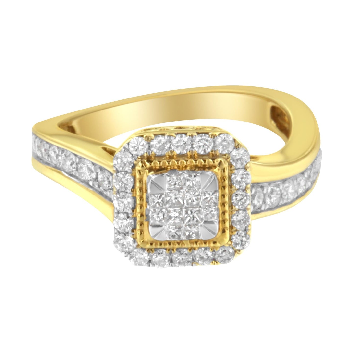 10KT Yellow Gold Diamond Cocktail Ring (5/8 cttw H-I Color SI2-I1 Clarity) - 7