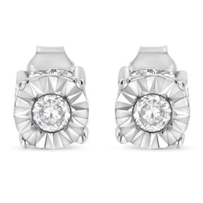 1/2 Cttw Miracle Set Diamond Stud Earring (j-k Color I2-i3 Clarity) - Choice of Metal Type (sterling Silver) - Fine