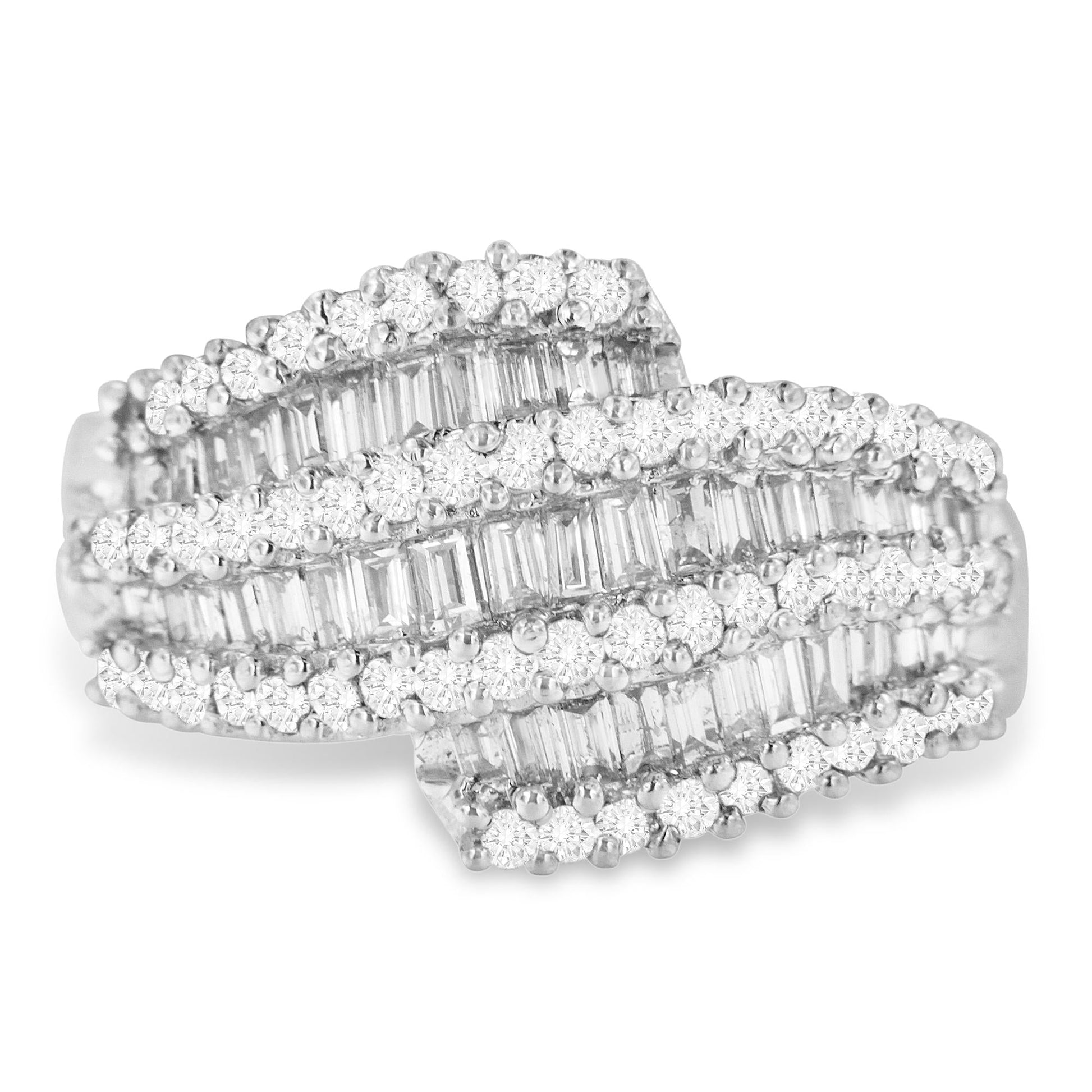 14K White Gold Diamond Cocktail Ring Band (1 3/4 Cttw H-I Color SI2-I1 Clarity)