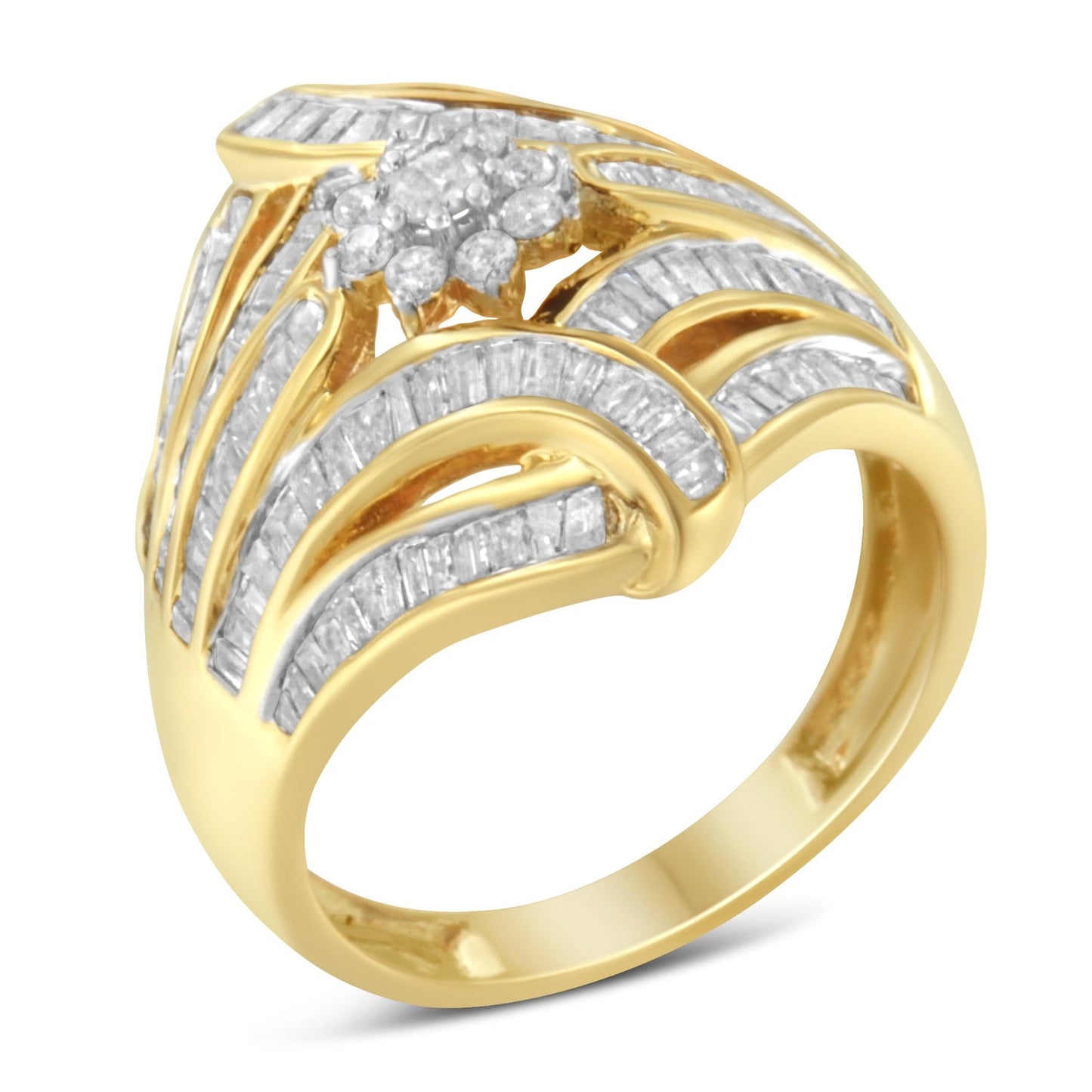 10K Yellow Gold Diamond Ring (1 Cttw I-J Color I2-I3 Clarity)