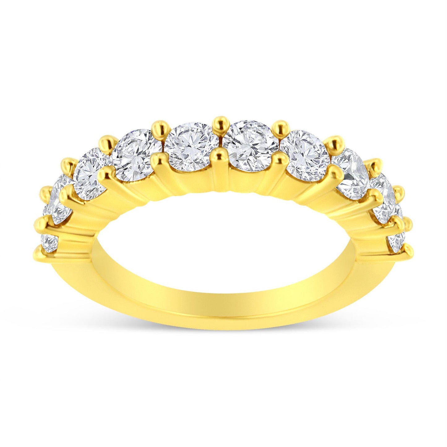 14K Yellow Gold Plated.925 Sterling Silver 2.0 Cttw Round Brilliant Cut Diamond