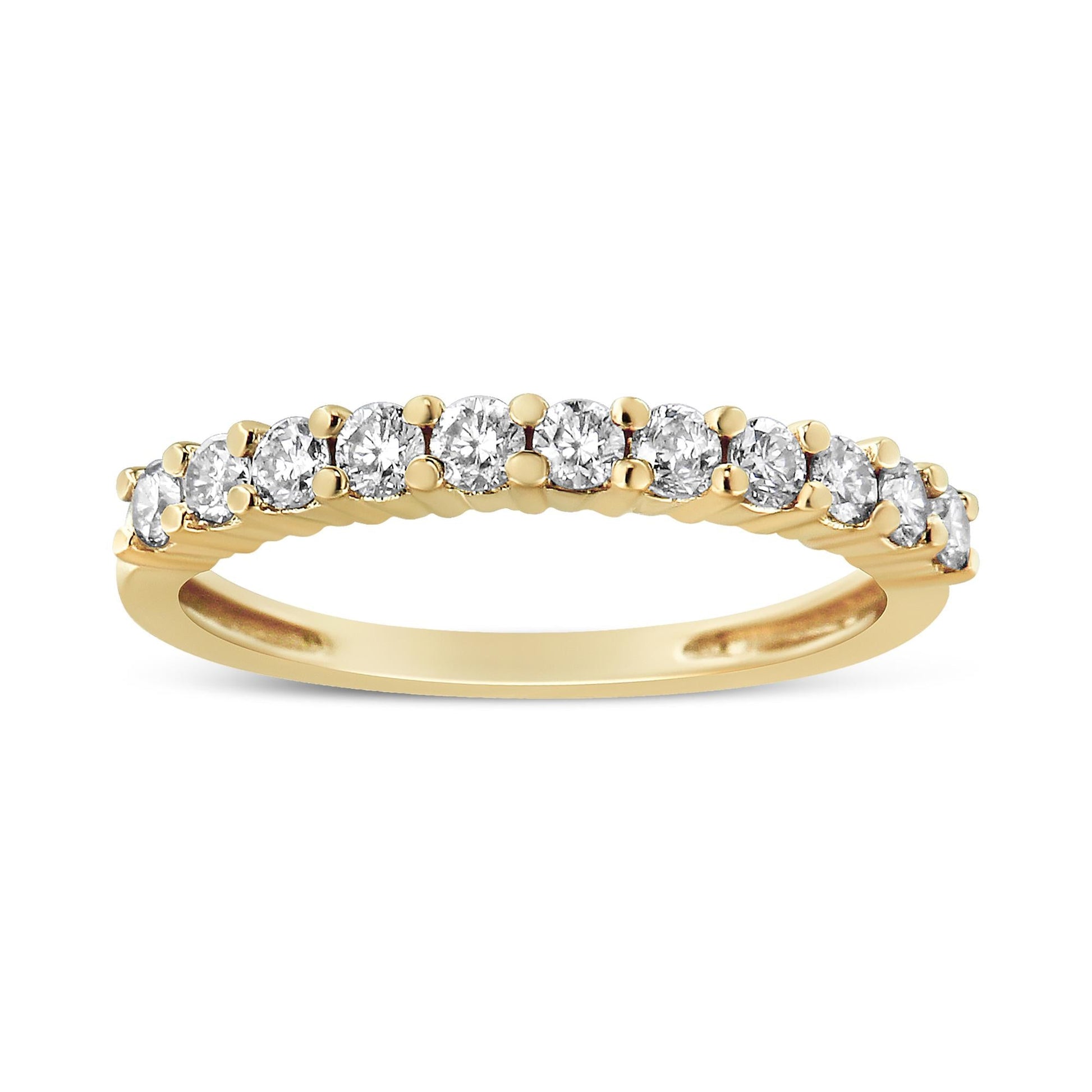 IGI Certified 1/2 Cttw Diamond 10K Yellow Gold Prong Set Fluted Band Style