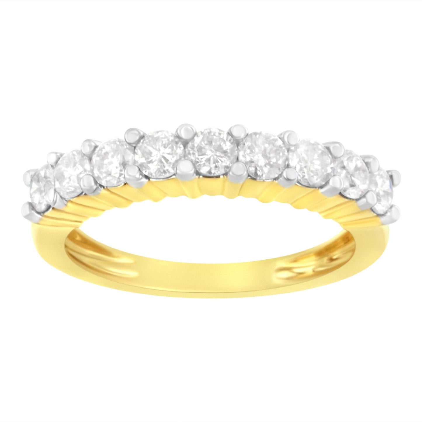 IGI Certified 10KT Yellow Gold 1 cttw Diamond Band Ring (J-K I1-I2)