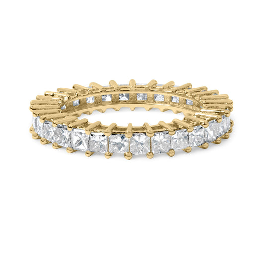 14K Yellow Gold 3.0 Cttw Shared Prong-Set Princess-cut Diamond Eternity Band