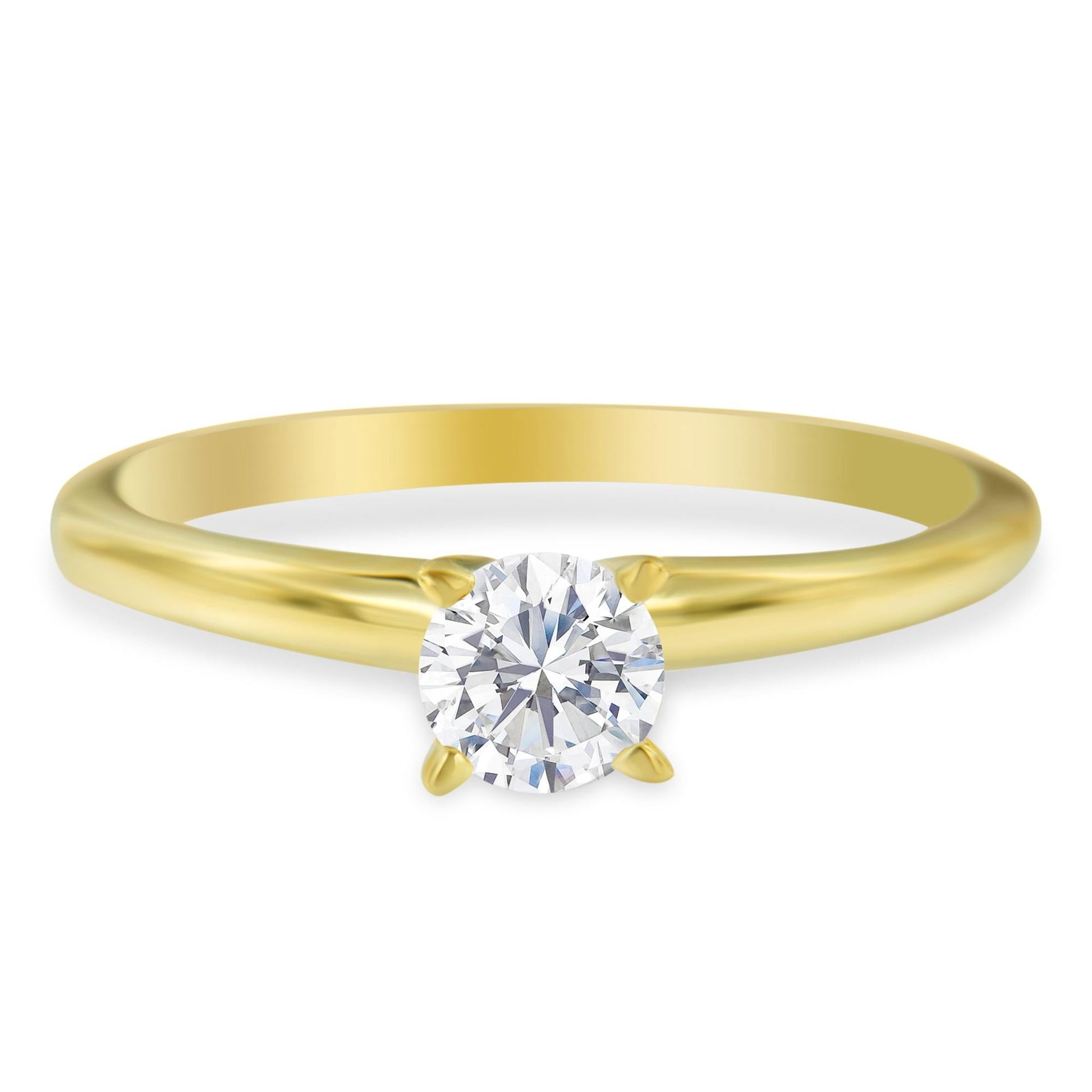 GIA Certified 14k Gold 1/2 Cttw Diamond Solitaire Engagement Ring (H Color SI1