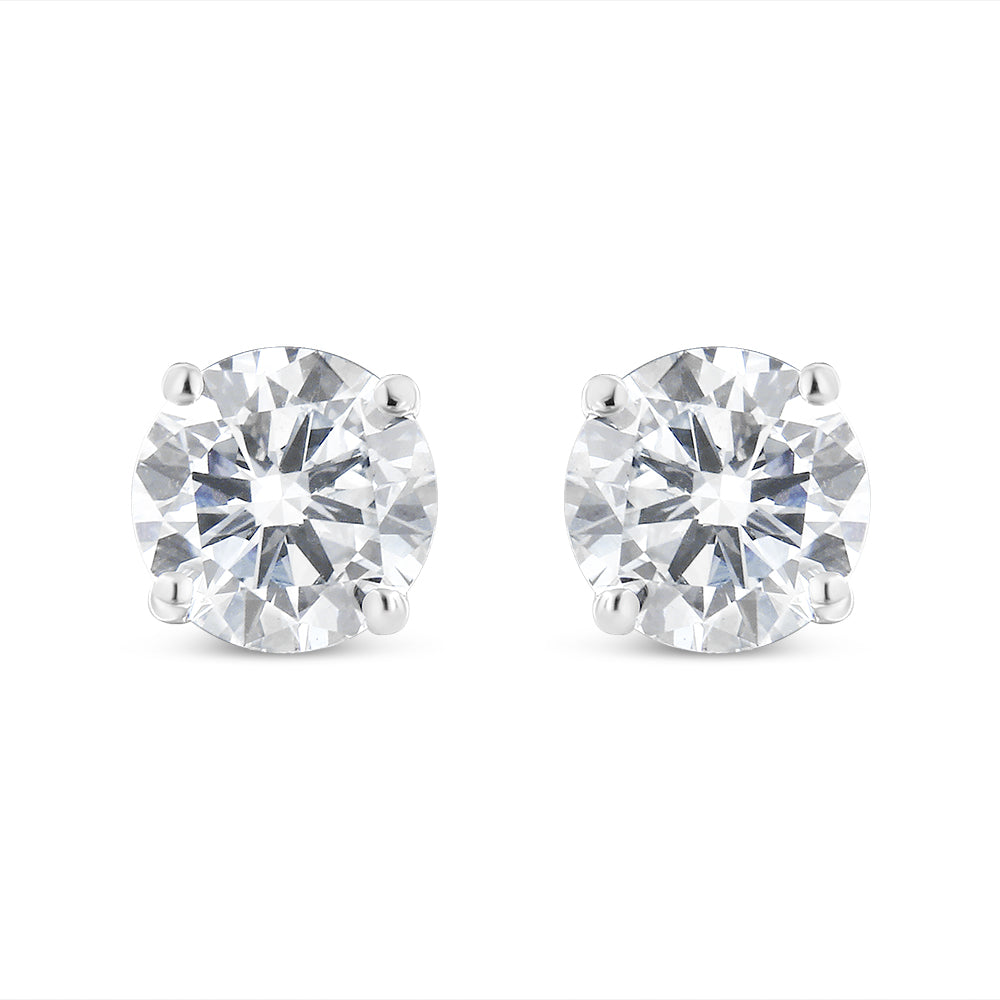 14K White Gold 1.00 Cttw Round Brilliant-Cut Diamond Classic 4-Prong Stud