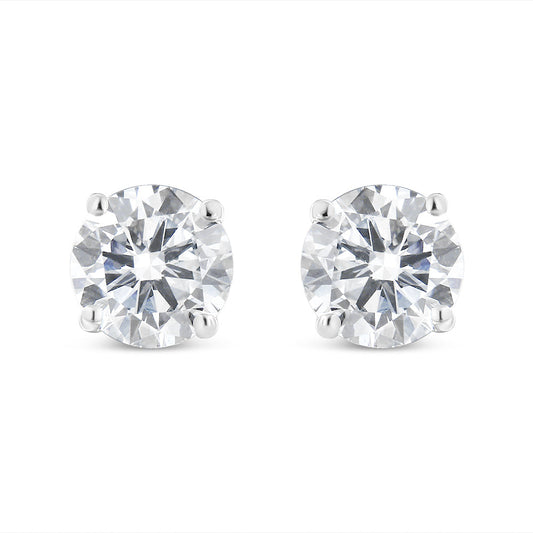 14K White Gold 1.00 Cttw Round Brilliant-Cut Diamond Classic 4-Prong Stud