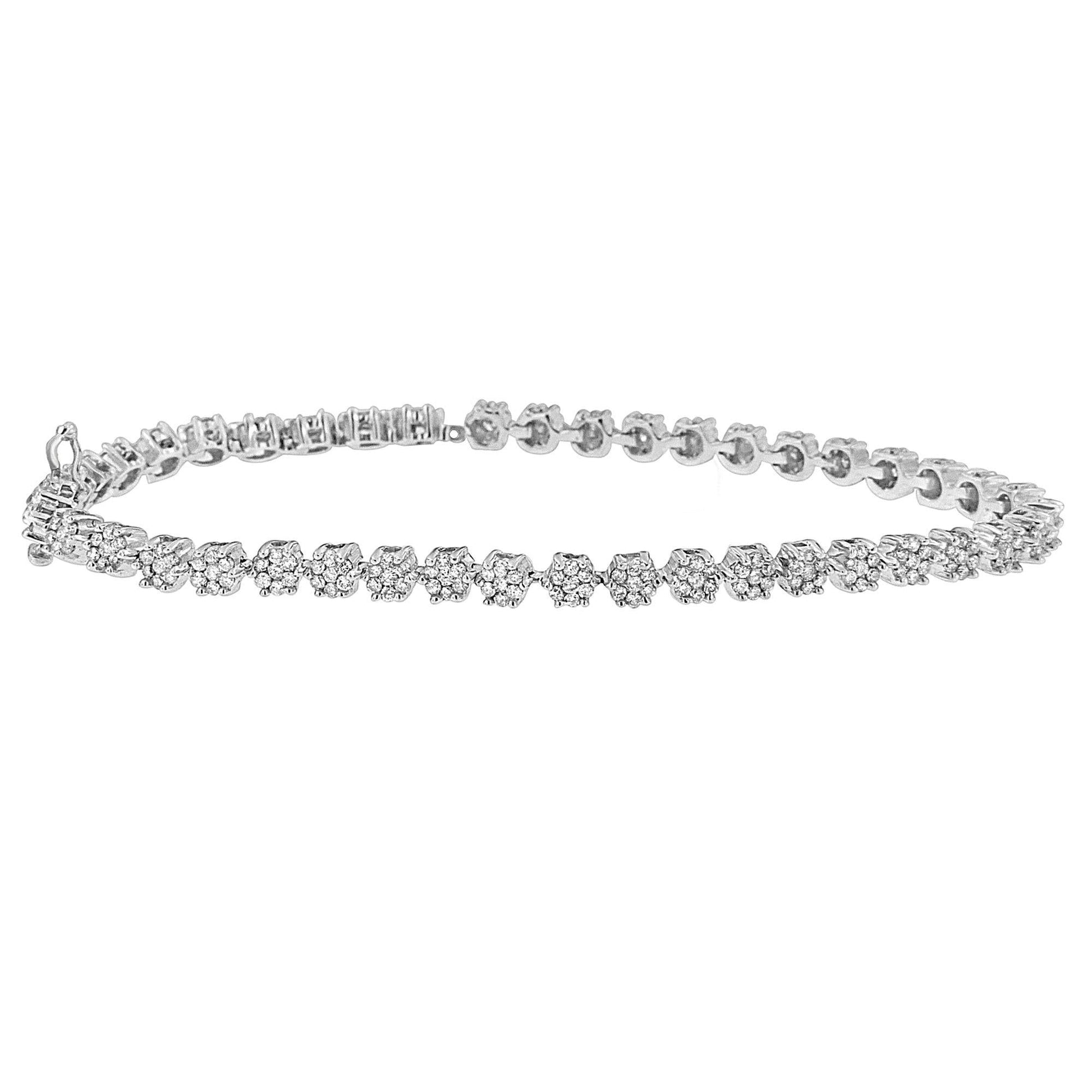 14K White Gold Round Diamond Bracelet (2.00 cttw H-I Color I1-I2 Clarity)