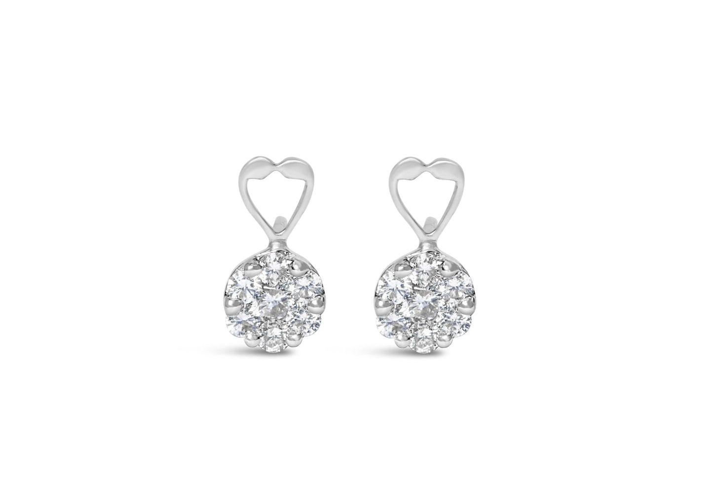 14K White Gold 1 1/4 cttw Round Cut Diamond Earrings (H-I I1-I2)