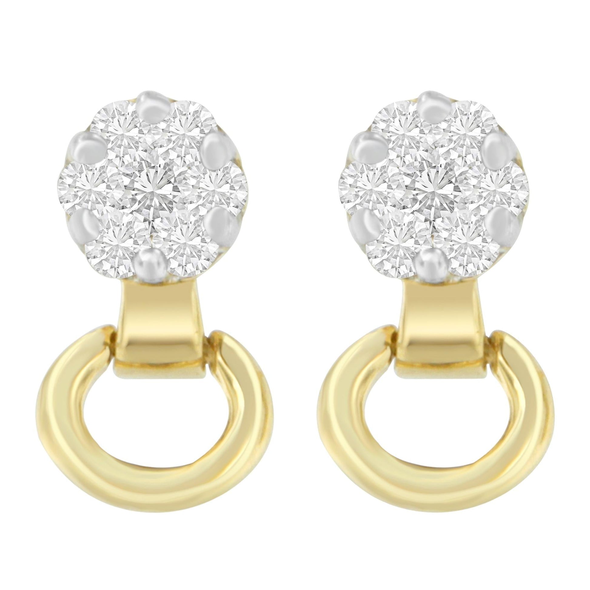 14K Yellow Gold 1/2 cttw Diamond Stud Earrings (I-J SI1-SI2)