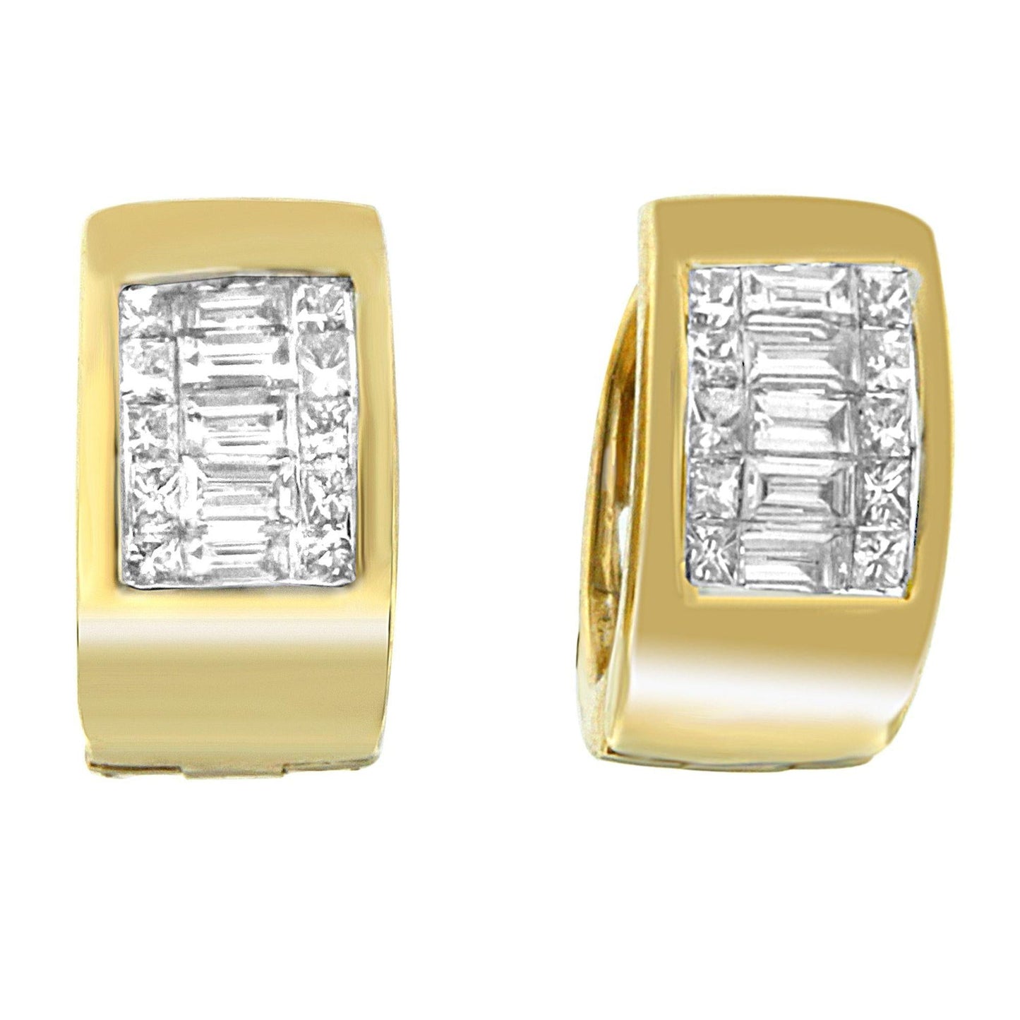 14K Yellow Gold 1/2 cttw Diamond Huggy Earrings (H-I VS2-SI1)