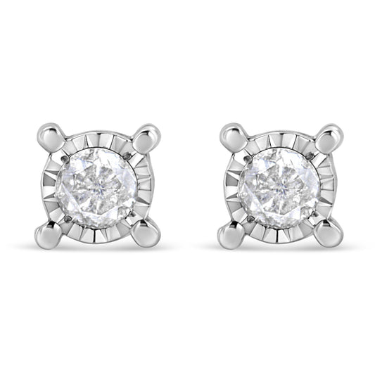 .925 Sterling Silver 1.0 Cttw Round Brilliant-Cut Diamond Miracle-Set Solitaire