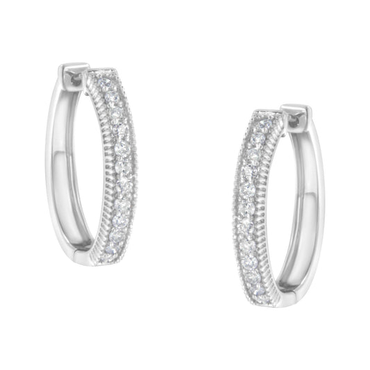 10KT White Gold Diamond Hoop Earring (1.00 cttw H-I Color I1-I2 Clarity)