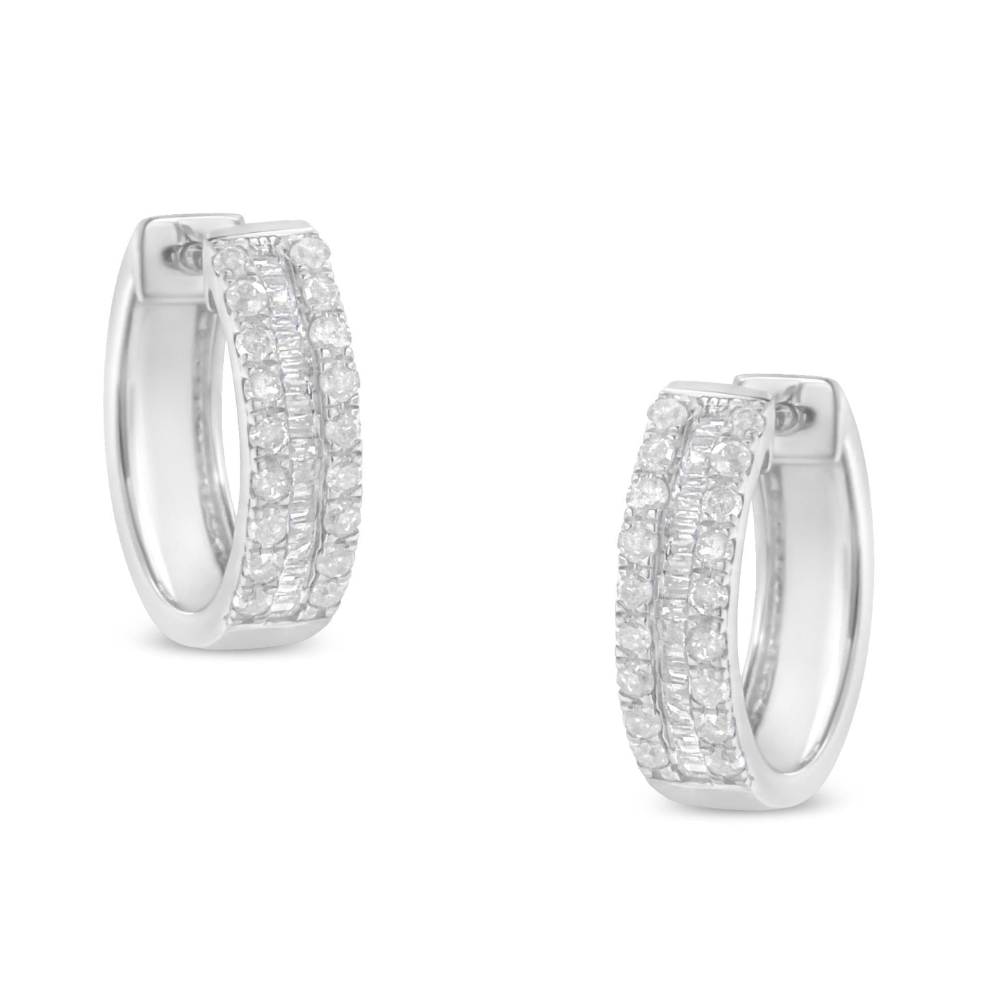 Sterling-Silver Diamond Hoop Earring (1/2 cttw I-J Color I2-I3 Clarity)