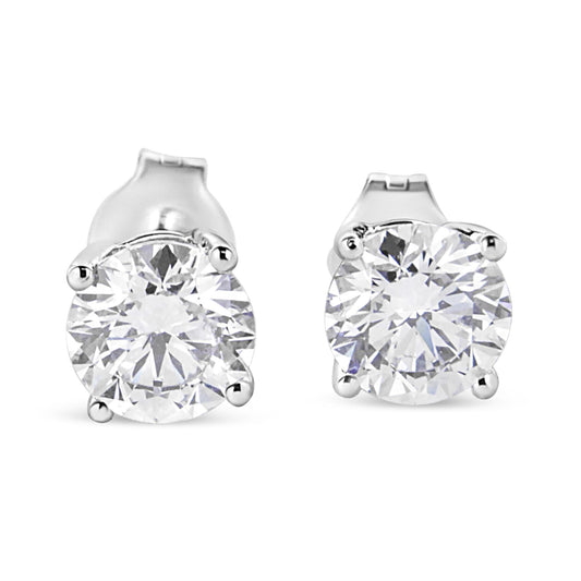 14K White Gold 1 3/4 Cttw Lab Grown Round Brilliant Diamond Solitaire Stud