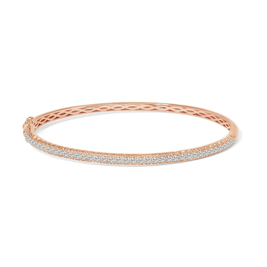 14K Gold 1.00 Cttw Half Eternity Diamond Bangle Bracelet (G-H Color SI2-I1