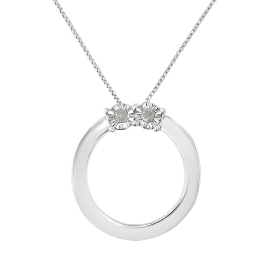 .925 Sterling Silver 1/10 Cttw Diamond Miracle-Set 2 Stone ’Together