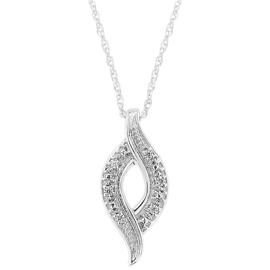 .925 Sterling Silver 1/25 cttw Round Cut Diamond Fashion Pendant Necklace (H-I