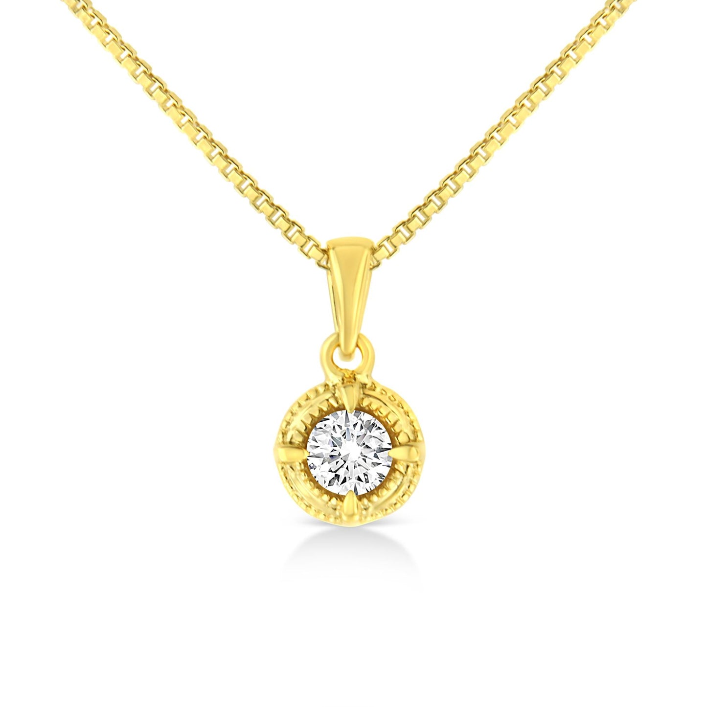 14K Yellow Gold Plated.925 Sterling Silver Brilliant Round Cut Diamond