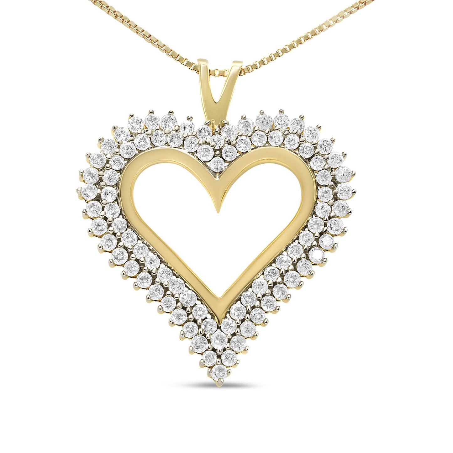 .925 Sterling Silver Diamond Heart 18" Pendant Necklace (I-J Color, I2-I3 Clarity)