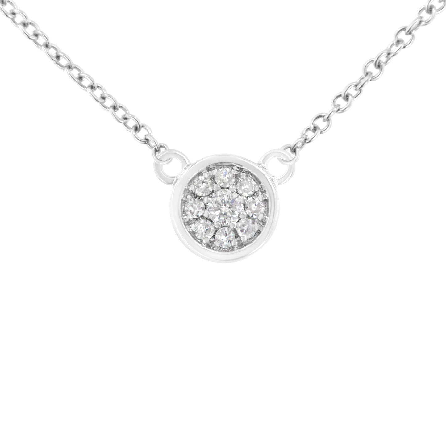 10K White Gold 1/4 Cttw Diamond Flower Pendant Necklace (I-J Color I2-I3