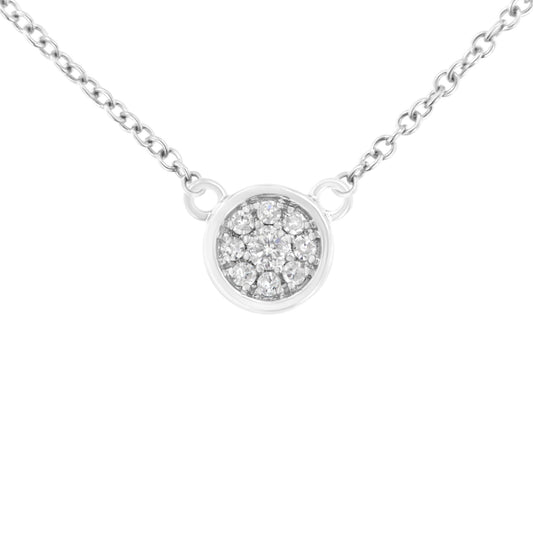 10K White Gold 1/4 Cttw Diamond Flower Pendant Necklace (I-J Color I2-I3