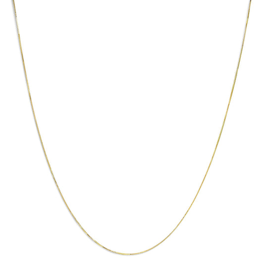 Unisex Solid 14K Gold 0.75mm Classic Box Chain Necklace - Chains/Chains/Chains