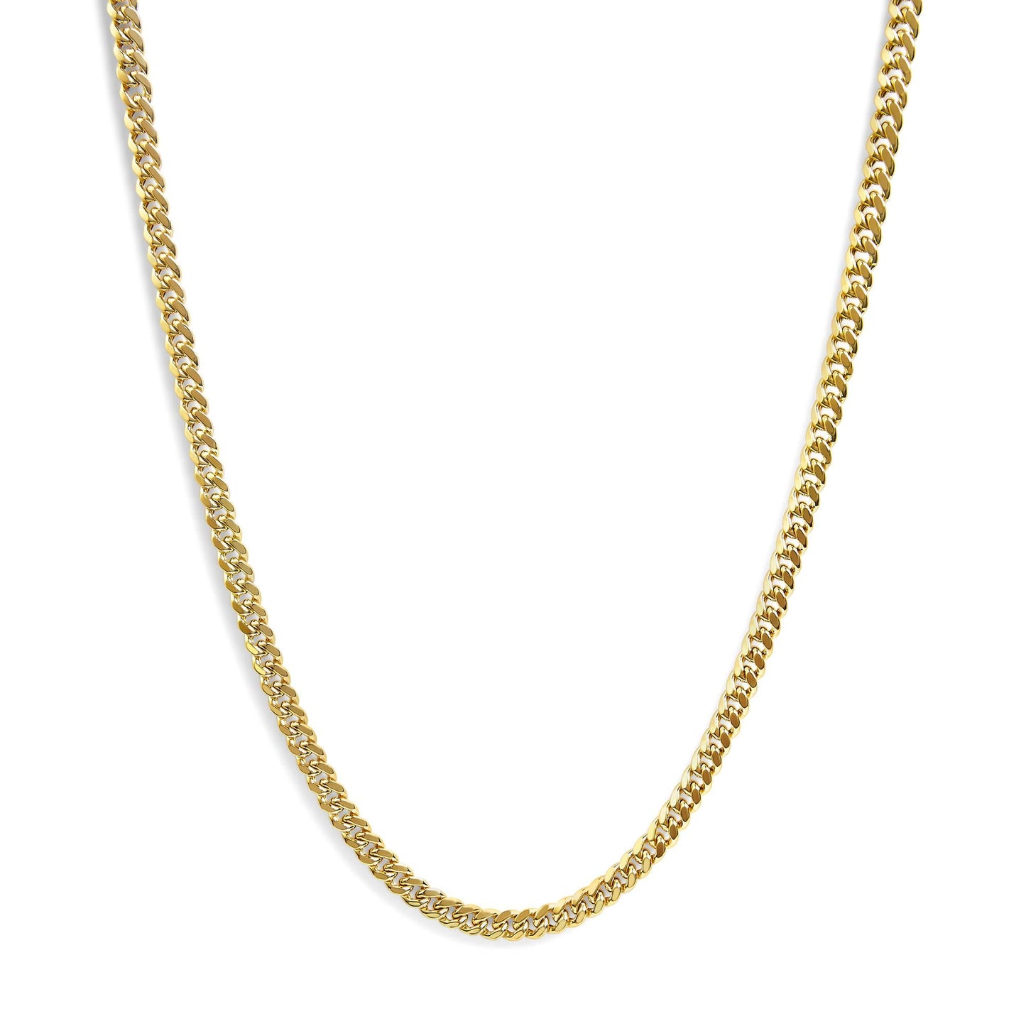 Semi-Solid 14K Yellow Gold 6.1mm Classic Miami Cuban Chain Necklace