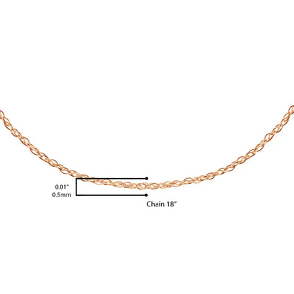 10k Gold 0.5 Mm Slender & Dainty Fine Rope Chain Necklace - Jewelry us Direct