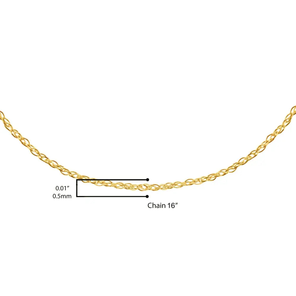 10k Gold 0.5 Mm Slender & Dainty Fine Rope Chain Necklace - Jewelry us Direct