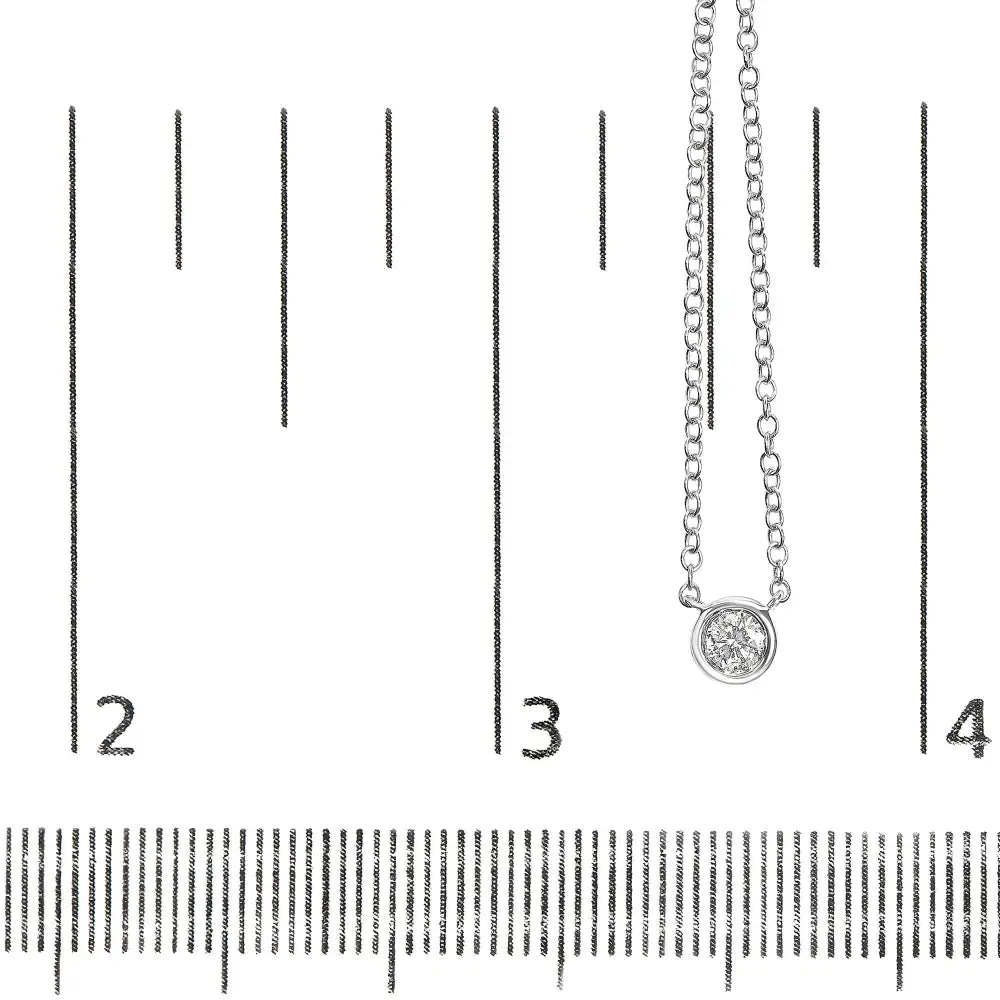 10k Gold Round Brilliant-cut Diamond Modern Bezel-set Solitaire 16’’-18’’ Pendant Necklace (h-i Color Si2-i1