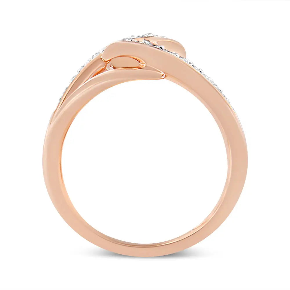 10k Rose Gold 1/2 Cttw Round-cut Diamond Intertwined Multi-loop Cocktail Ring (i-j Color I1-i2 Clarity) - Fine Jewelry