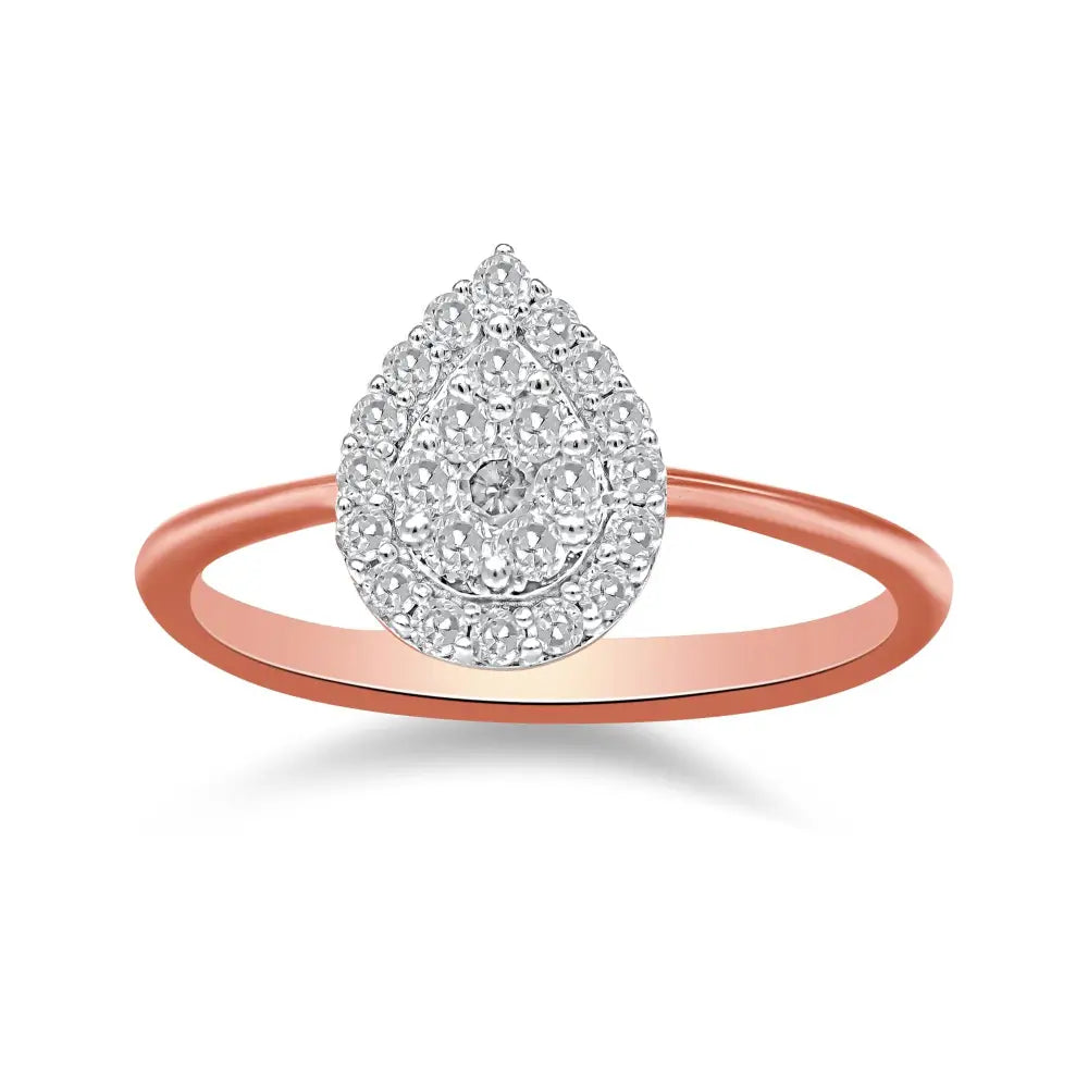 10k Rose Gold 3/8 Cttw Round-cut Diamond Pear Promise Ring (i-j Color I2-i3 Clarity) - Fine Jewelry us Direct