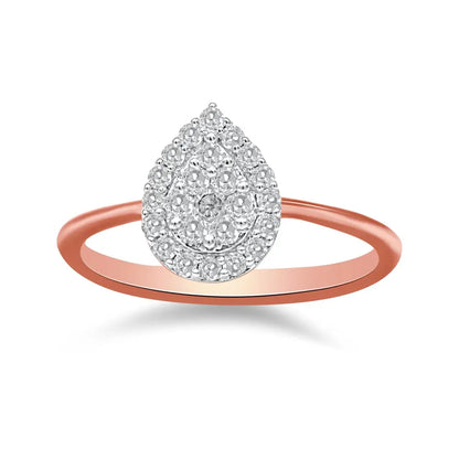 10k Rose Gold 3/8 Cttw Round-cut Diamond Pear Promise Ring (i-j Color I2-i3 Clarity) - Fine Jewelry us Direct