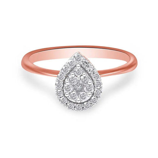 10k Rose Gold 3/8 Cttw Round-cut Diamond Pear Promise Ring (i-j Color I2-i3 Clarity) - Fine Jewelry us Direct