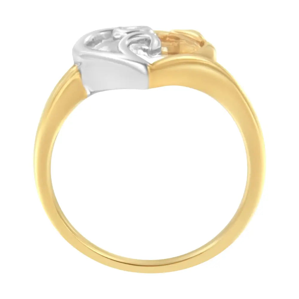 10k Two-tone Gold Heart Ring - Fine Jewelry us Direct