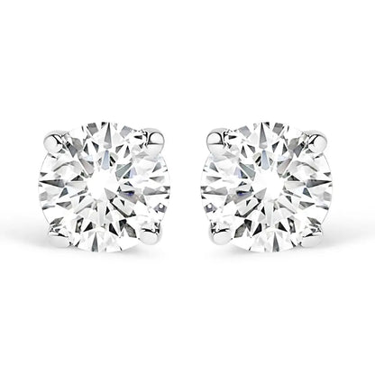 10k White Gold 0.10 Cttw Round Brilliant-cut Near Colorless Diamond Classic 4-prong Stud Earrings (i-j Color I1-i2