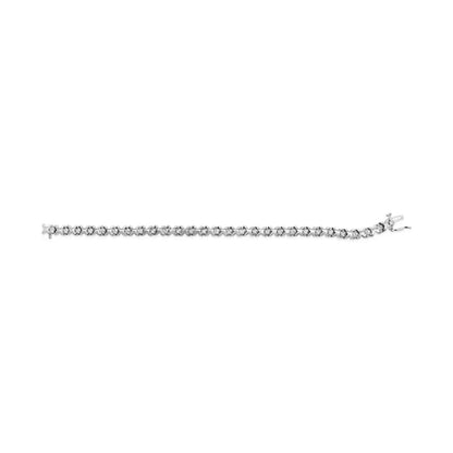 10k White Gold 1 1/2 Cttw Diamond Alternating and X-link 7.5’’ Tennis Bracelet (h-i Color I2-i3 Clarity) - Fine