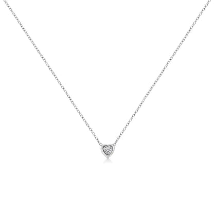 10k White Gold 1/10 Cttw Miracle Set Round-cut Diamond 18’’ Pendant Necklace - Choice of Shape - Fine Jewelry us Direct