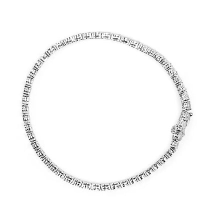 10k White Gold 1/2 Cttw Real Diamond Illusion-set Miracle Plate Tennis Bracelet (i-j Color Si2-i1 Clarity) - Size