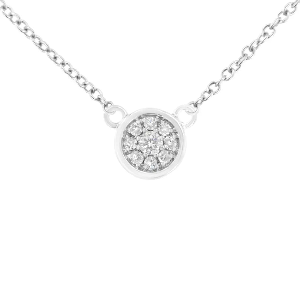 10k White Gold 1/4 Cttw Diamond Flower Pendant Necklace (i-j Color I2-i3 Clarity) - Adjustable 16-18’’ Chain - Fine