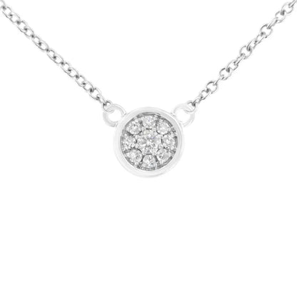 10k White Gold 1/4 Cttw Diamond Flower Pendant Necklace (i-j Color I2-i3 Clarity) - Adjustable 16-18’’ Chain - Fine