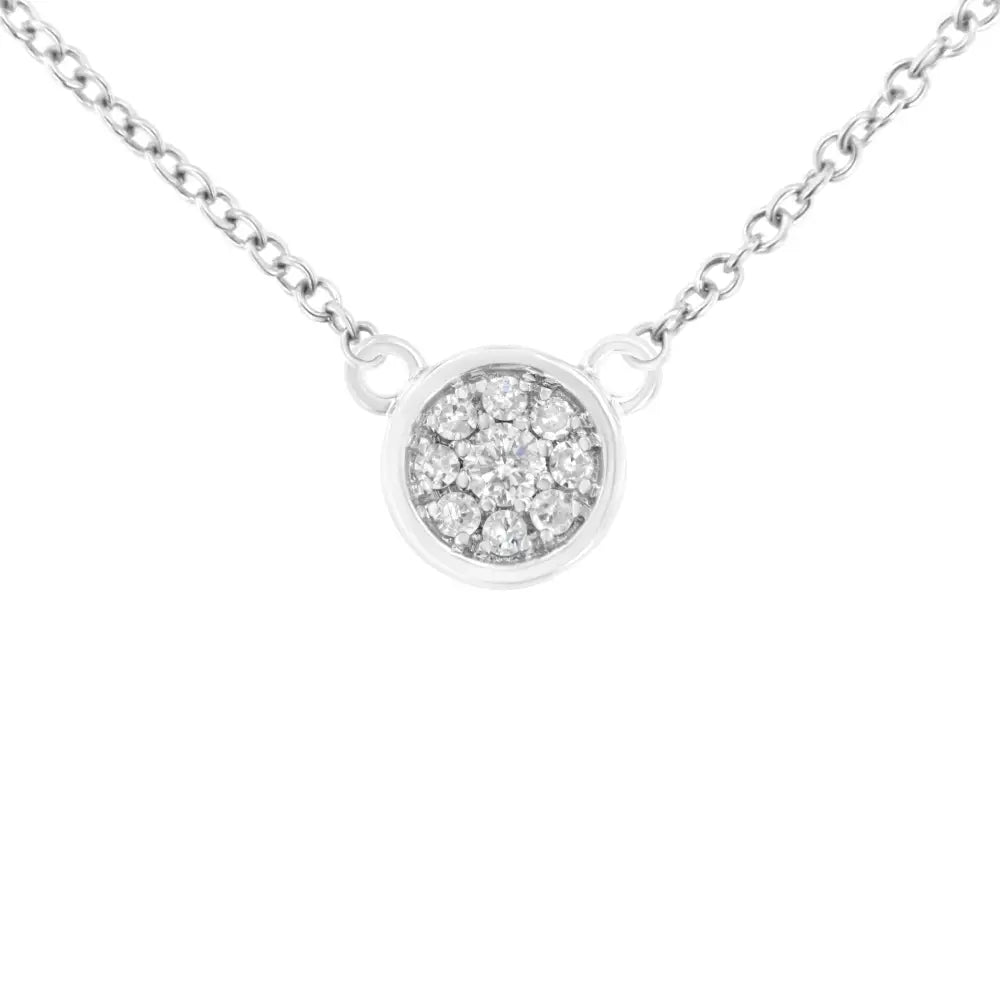 10k White Gold 1/4 Cttw Diamond Flower Pendant Necklace (i-j Color I2-i3 Clarity) - Adjustable 16-18’’ Chain - Fine