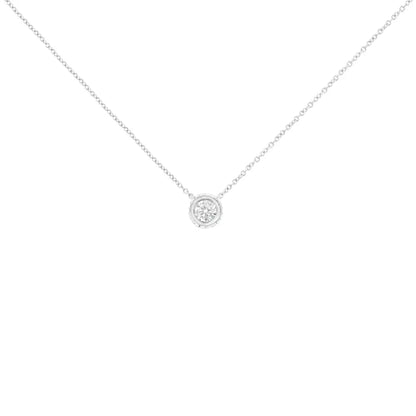 10k White Gold 1/4 Cttw Round-cut Diamond Solitaire Chakra Style 18’’ Pendant Necklace (j-k Color I1-i2 Clarity)