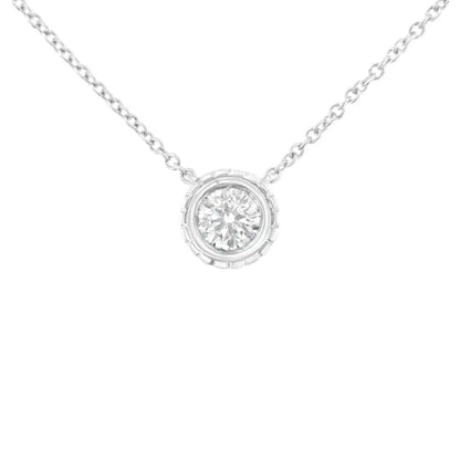 10k White Gold 1/4 Cttw Round-cut Diamond Solitaire Chakra Style 18’’ Pendant Necklace (j-k Color I1-i2 Clarity)