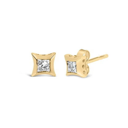 10k White Gold 1/5 Cttw Invisible Set Princess-cut Diamond Stud Earrings (h-i Color Si2-i1 Clarity) - Fine Jewelry